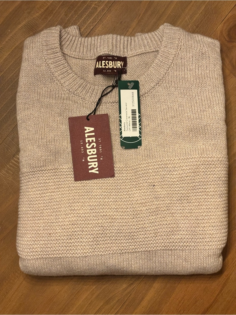 Alesbury | Men's Crewneck Sweater in Light Beige